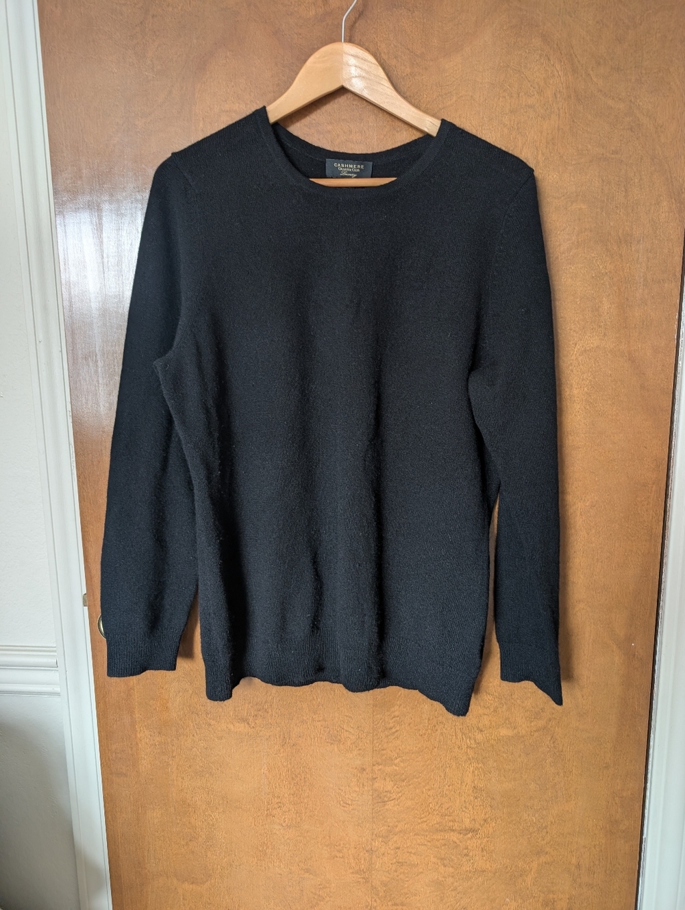 Charter Club Black 100% Cashmere Knit V-Neck Pullover Sweater